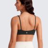 TwentyonefitnessYogaHot Bras Spaghetti Strap Sports Bras for Women – Square Neck Yoga Wireless Bra Padded Cami Crop Top