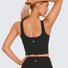 TwentyonefitnessYogaHot Bras  Womens High Neck Longline Sports Bra – U Back Padded Crop Workout Tank Top with Built in Bra