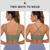 TwentyonefitnessYoga Bras Sports Bra for Women Wirefree Racerback Workout Bras Sexy Thin Straps Yoga Sport Bras with Removable Pads