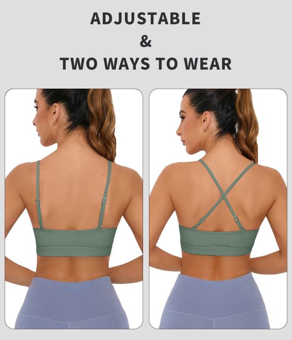 TwentyonefitnessYoga Bras Sports Bra for Women Wirefree Racerback Workout Bras Sexy Thin Straps Yoga Sport Bras with Removable Pads