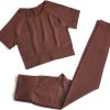 TwentyonefitnessYoga Workout Sets for Women Two Piece Outfits Seamless High Waist Leggings Yoga Crop Tops Athletic Sports Gym Sets