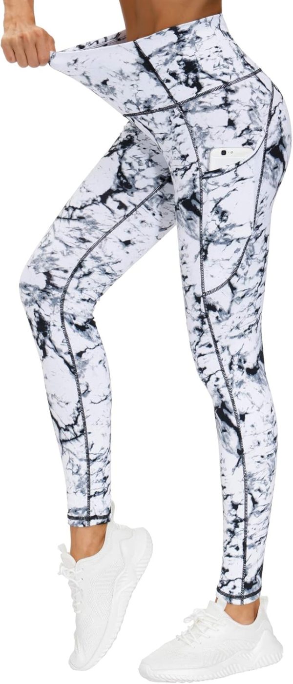 TwentyonefitnessYoga Thick High Waist Yoga Pants with Pockets, Tummy Control Workout Running Yoga Leggings for WomenLeggings
