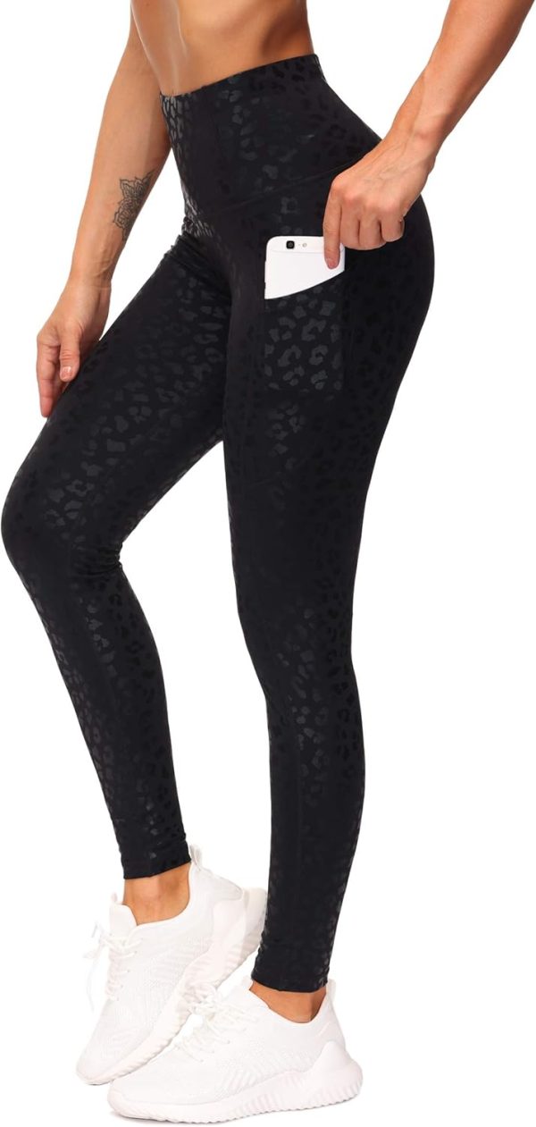 TwentyonefitnessYoga Thick High Waist Yoga Pants with Pockets, Tummy Control Workout Running Yoga Leggings for WomenLeggings