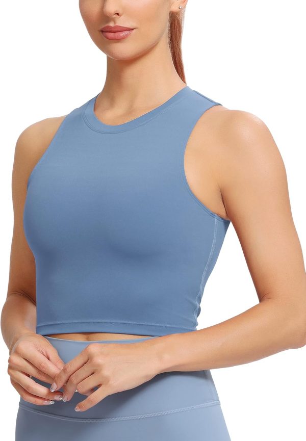 TwentyonefitnessYoga Bras Sports Bras for Women Removable Padded Yoga Tank Tops Sleeveless Fitness Workout Crop Tops