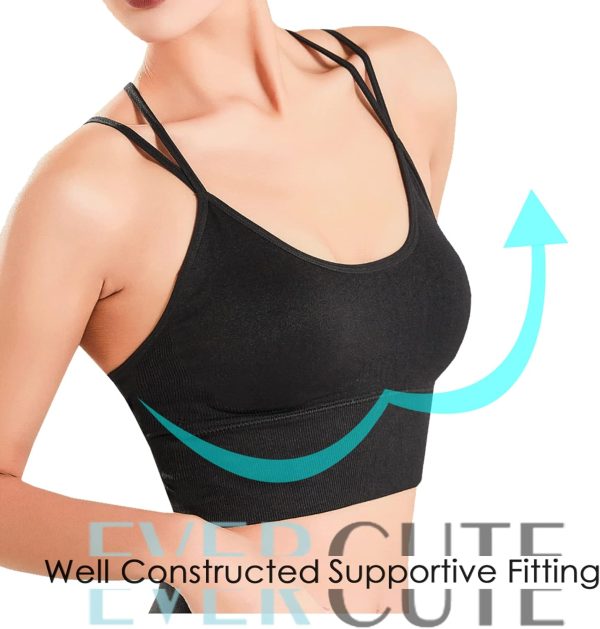 TwentyonefitnessYoga Cross Back Sport Bras Padded Strappy Criss Cross Cropped Bras for Yoga Workout Fitness Low Impact