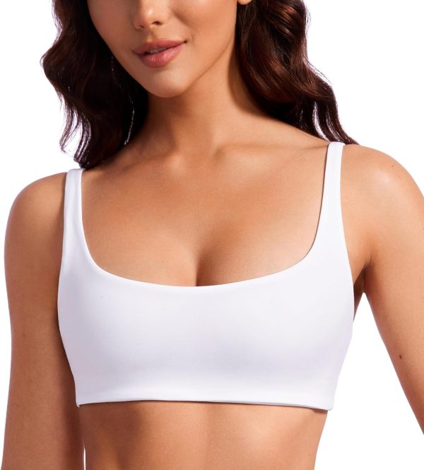 TwentyonefitnessYogaHot Bras Spaghetti Strap Sports Bras for Women – Square Neck Yoga Wireless Bra Padded Cami Crop Top