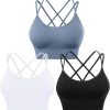 TwentyonefitnessYoga Cross Back Sport Bras Padded Strappy Criss Cross Cropped Bras for Yoga Workout Fitness Low Impact