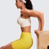 TwentyonefitnessYoga Hot Tops Womens Flex Sculpt Racerback Sports Bra – U Neck Medium Impact Padded Wireless Workout Bra Gym Crop Top