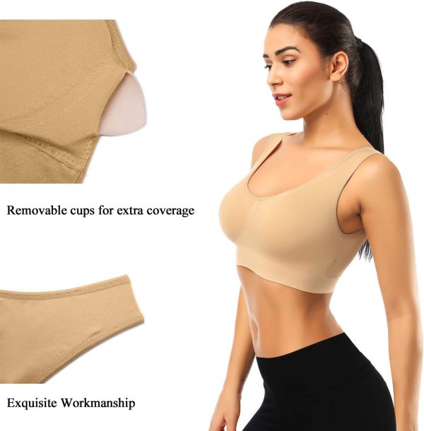 TwentyonefitnessYoga Sports Bras for Women, Seamless Comfortable Yoga Bra with Removable Pads