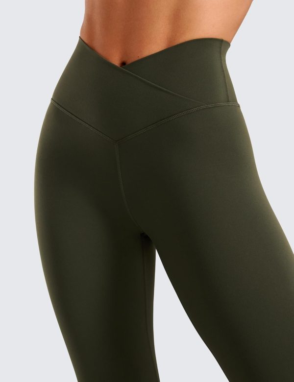 TwentyonefitnessYoga Hot Pants Womens  Cross Waist Workout Leggings 25″ / 28″ – V Crossover High Waisted Gym Yoga LeggingsLeggings