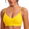 TwentyonefitnessYogaHot Bras V-Neck Sports Bras for Women – Adjustable Thin Straps Padded Yoga Bra Basic Wireless Bra Camisole