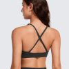 TwentyonefitnessYoga Hot Bras Deep V-Neck Sports Bras for Women – Spaghetti Strap Criss Cross Padded Bra Sexy Wireless Yoga Bra