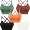 TwentyonefitnessYoga Cross Back Sport Bras Padded Strappy Criss Cross Cropped Bras for Yoga Workout Fitness Low Impact