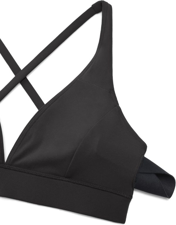 TwentyonefitnessYoga Hot Bras Deep V-Neck Sports Bras for Women – Spaghetti Strap Criss Cross Padded Bra Sexy Wireless Yoga Bra