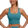 TwentyonefitnessYoga Hot Tops Womens Butterluxe Strappy Longline Sports Bra – Padded Criss Cross Yoga Bra Workout Crop Tank Tops