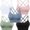 TwentyonefitnessYoga Cross Back Sport Bras Padded Strappy Criss Cross Cropped Bras for Yoga Workout Fitness Low Impact