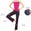 TwentyonefitnessYoga  Pants Black Flared Cotton Leggings, 32.5” Inseam, Wide Waistband, No Show Coverage, Relaxed Flare LegLeggings