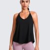 TwentyonefitnessYoga Hot Tops Lightweight Tank Top for Women V Neck Spaghetti Strap Workout Tanks Tie Back Yoga Sleeveless Shirts Halter Camisole