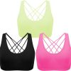 TwentyonefitnessYoga Cross Back Sport Bras Padded Strappy Criss Cross Cropped Bras for Yoga Workout Fitness Low Impact