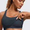 TwentyonefitnessYoga Hot Tops Womens Butterluxe Strappy Longline Sports Bra – Padded Criss Cross Yoga Bra Workout Crop Tank Tops