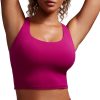 TwentyonefitnessYoga Hot Tops Womens Butterluxe Strappy Longline Sports Bra – Padded Criss Cross Yoga Bra Workout Crop Tank Tops