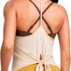TwentyonefitnessYoga Hot Tops Lightweight Tank Top for Women V Neck Spaghetti Strap Workout Tanks Tie Back Yoga Sleeveless Shirts Halter Camisole