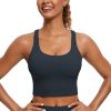 TwentyonefitnessYoga Hot Tops Womens Butterluxe Strappy Longline Sports Bra – Padded Criss Cross Yoga Bra Workout Crop Tank Tops