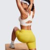 TwentyonefitnessYoga Hot Tops Womens Flex Sculpt Racerback Sports Bra – U Neck Medium Impact Padded Wireless Workout Bra Gym Crop Top