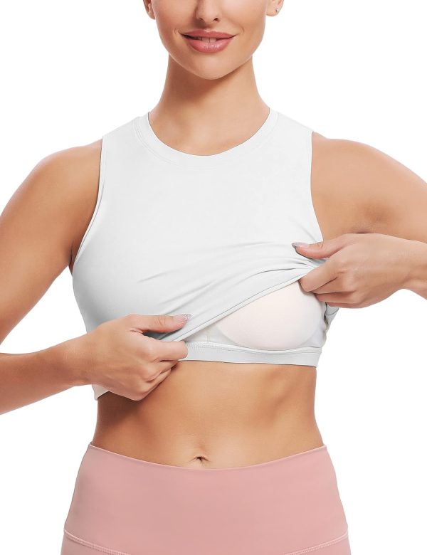 TwentyonefitnessYoga Bras Sports Bras for Women Removable Padded Yoga Tank Tops Sleeveless Fitness Workout Crop Tops