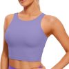 TwentyonefitnessYogaHot Bras  Womens High Neck Longline Sports Bra – U Back Padded Crop Workout Tank Top with Built in Bra
