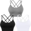 TwentyonefitnessYoga Cross Back Sport Bras Padded Strappy Criss Cross Cropped Bras for Yoga Workout Fitness Low Impact