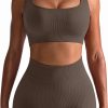 TwentyonefitnessYoga Hot Yoga Sets Workout Outfits for Women 2 Piece Seamless Ribbed High Waist Leggings with Sports Bra Exercise Set…