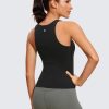 TwentyonefitnessYoga Hot Tops Womens V Neck Workout Tank Tops with Built in Bras – Sleeveless Padded Racerback Yoga Athletic Camisole