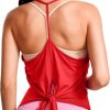 TwentyonefitnessYoga Hot Tops Lightweight Tank Top for Women V Neck Spaghetti Strap Workout Tanks Tie Back Yoga Sleeveless Shirts Halter Camisole