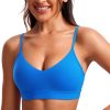 TwentyonefitnessYogaHot Bras V-Neck Sports Bras for Women – Adjustable Thin Straps Padded Yoga Bra Basic Wireless Bra Camisole