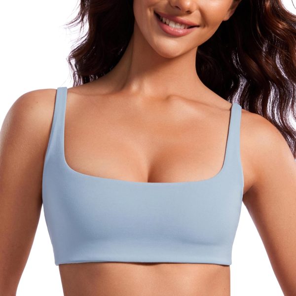 TwentyonefitnessYogaHot Bras Spaghetti Strap Sports Bras for Women – Square Neck Yoga Wireless Bra Padded Cami Crop Top