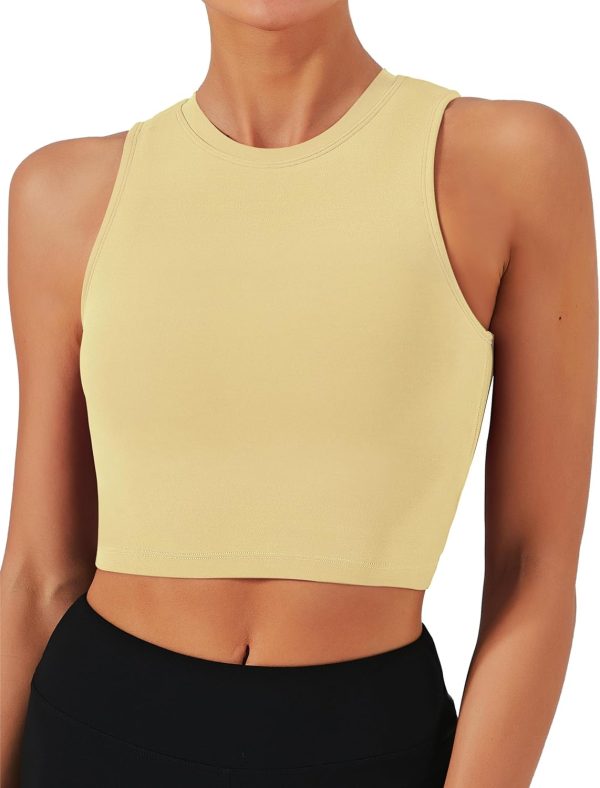 TwentyonefitnessYoga Bras Sports Bras for Women Removable Padded Yoga Tank Tops Sleeveless Fitness Workout Crop Tops