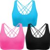 TwentyonefitnessYoga Cross Back Sport Bras Padded Strappy Criss Cross Cropped Bras for Yoga Workout Fitness Low Impact