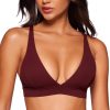 TwentyonefitnessYoga Hot Bras Deep V-Neck Sports Bras for Women – Spaghetti Strap Criss Cross Padded Bra Sexy Wireless Yoga Bra