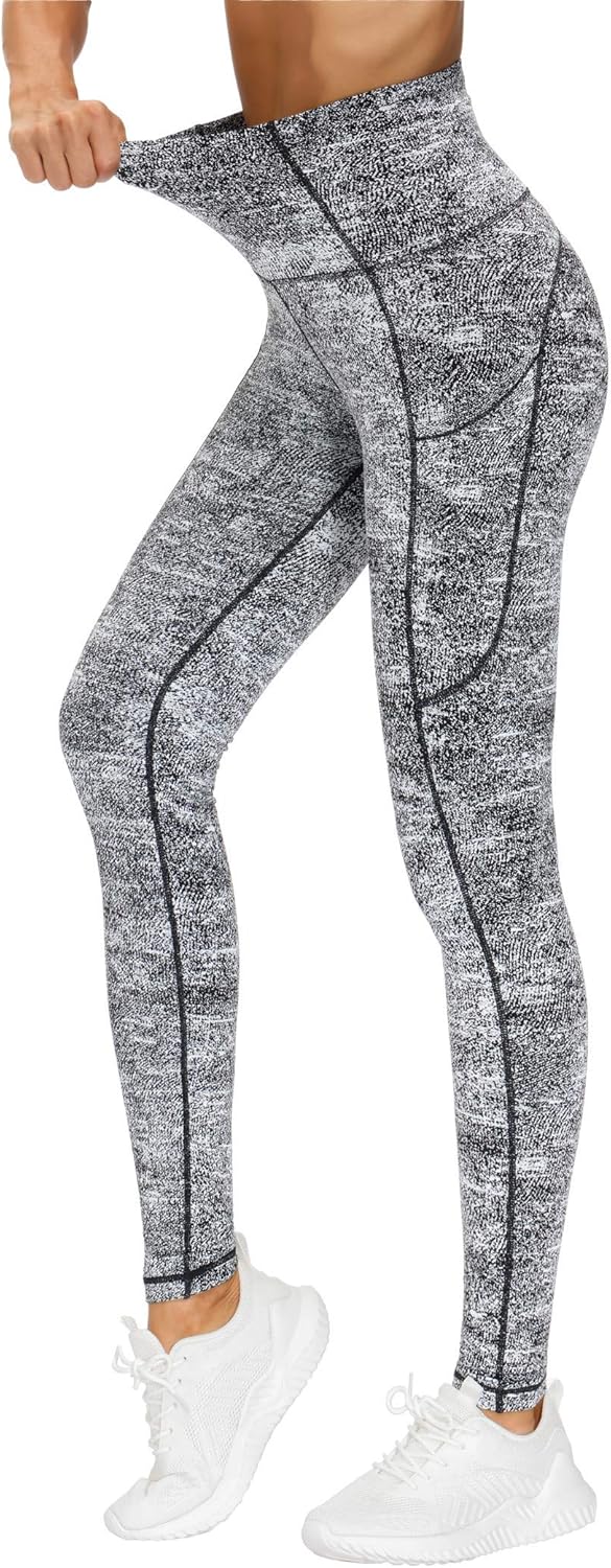 TwentyonefitnessYoga Thick High Waist Yoga Pants with Pockets, Tummy Control Workout Running Yoga Leggings for WomenLeggings