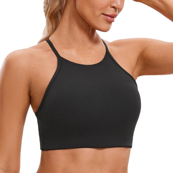 TwentyonefitnessYogaHot Bras Womens High Neck Y Back Sports Bra – Padded Halter Racerback Spaghetti Thin Strap Workout Yoga Bra