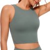 TwentyonefitnessYogaHot Bras  Womens High Neck Longline Sports Bra – U Back Padded Crop Workout Tank Top with Built in Bra