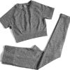 TwentyonefitnessYoga Workout Sets for Women Two Piece Outfits Seamless High Waist Leggings Yoga Crop Tops Athletic Sports Gym Sets