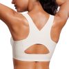 TwentyonefitnessYoga Hot Tops Womens Flex Sculpt Racerback Sports Bra – U Neck Medium Impact Padded Wireless Workout Bra Gym Crop Top