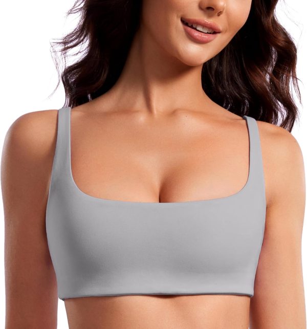 TwentyonefitnessYogaHot Bras Spaghetti Strap Sports Bras for Women – Square Neck Yoga Wireless Bra Padded Cami Crop Top