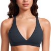 TwentyonefitnessYoga Hot Bras Deep V-Neck Sports Bras for Women – Spaghetti Strap Criss Cross Padded Bra Sexy Wireless Yoga Bra