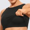 TwentyonefitnessYogaHot Bras  Womens High Neck Longline Sports Bra – U Back Padded Crop Workout Tank Top with Built in Bra