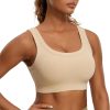 TwentyonefitnessYoga Hot Bras Ribbed Sports Bras for Women – U Back Wireless Medium Impact Sports Bra Padded Yoga Workout Bra