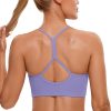 TwentyonefitnessYogaHot Bras Womens High Neck Y Back Sports Bra – Padded Halter Racerback Spaghetti Thin Strap Workout Yoga Bra
