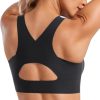 TwentyonefitnessYoga Hot Tops Womens Flex Sculpt Racerback Sports Bra – U Neck Medium Impact Padded Wireless Workout Bra Gym Crop Top